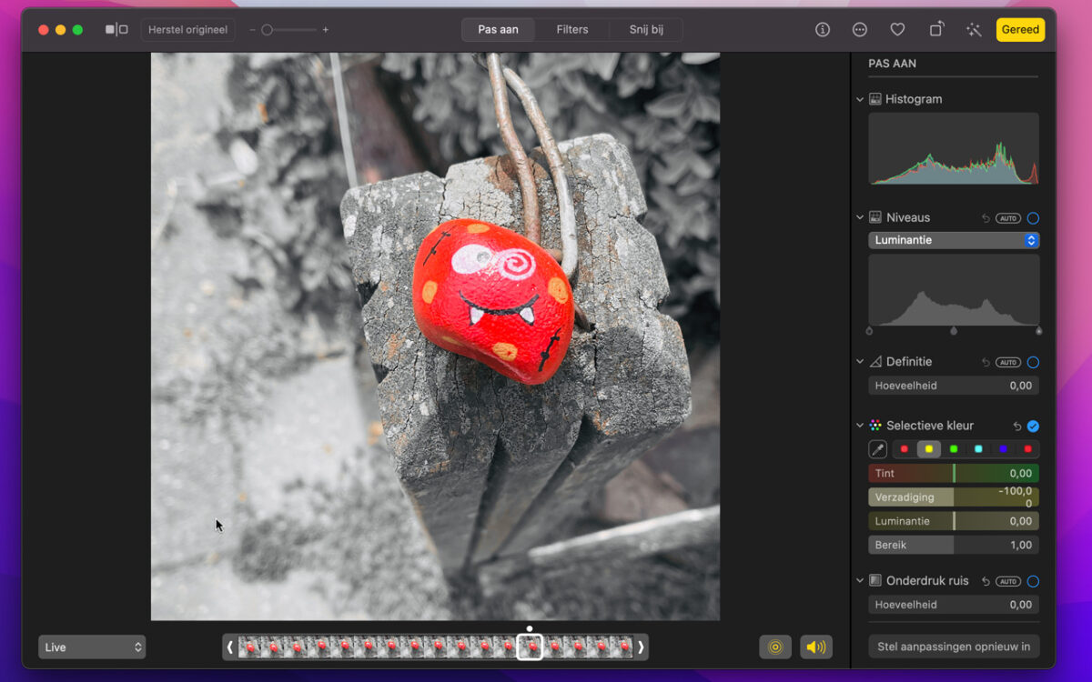 Mac foto zwart-wit maken