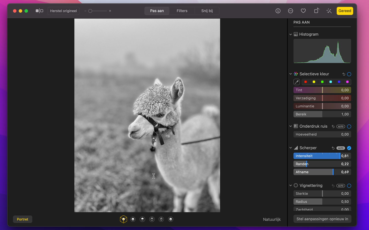 Instructiefoto: Scherper
