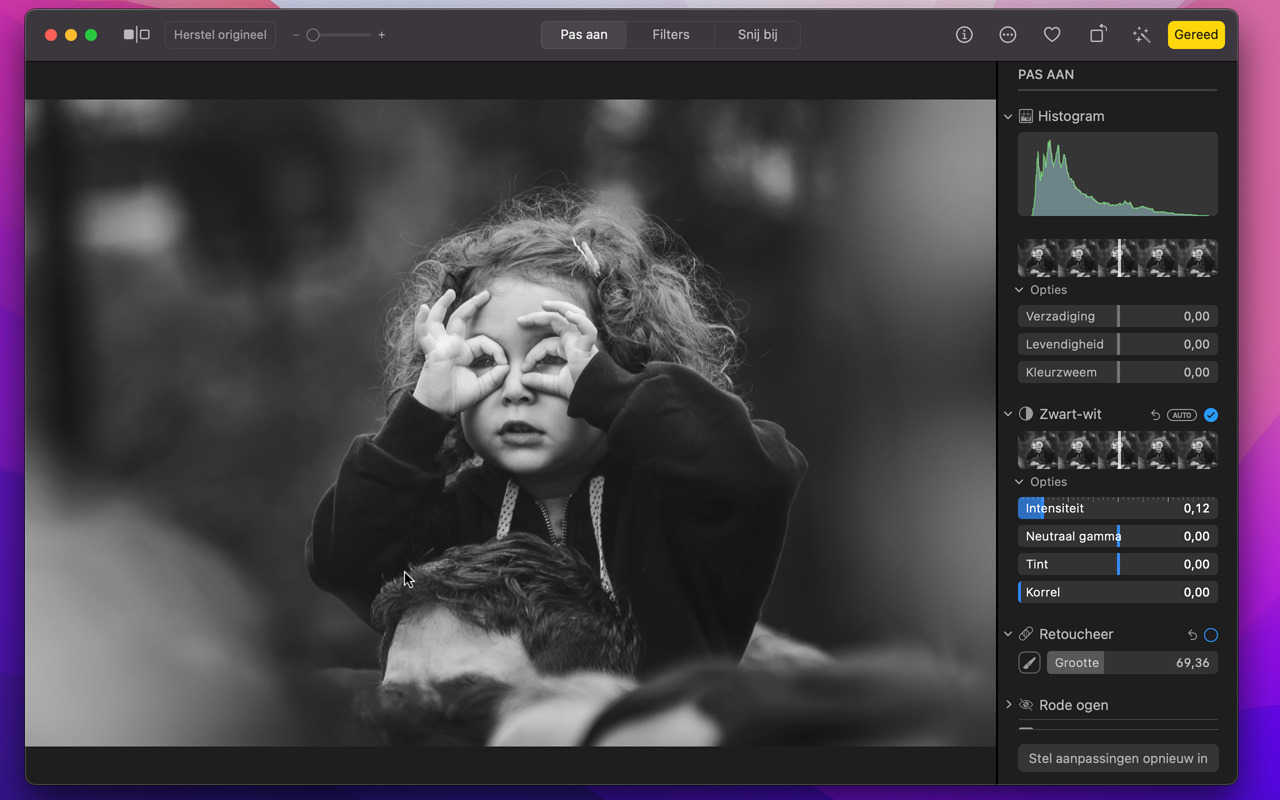 Instructiefoto: Zwart-wit