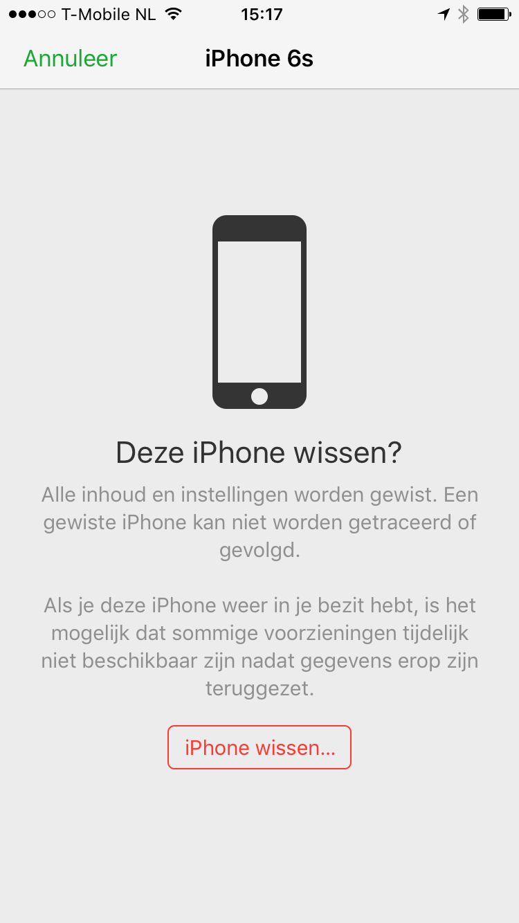 Zoek mijn iPhone wissen