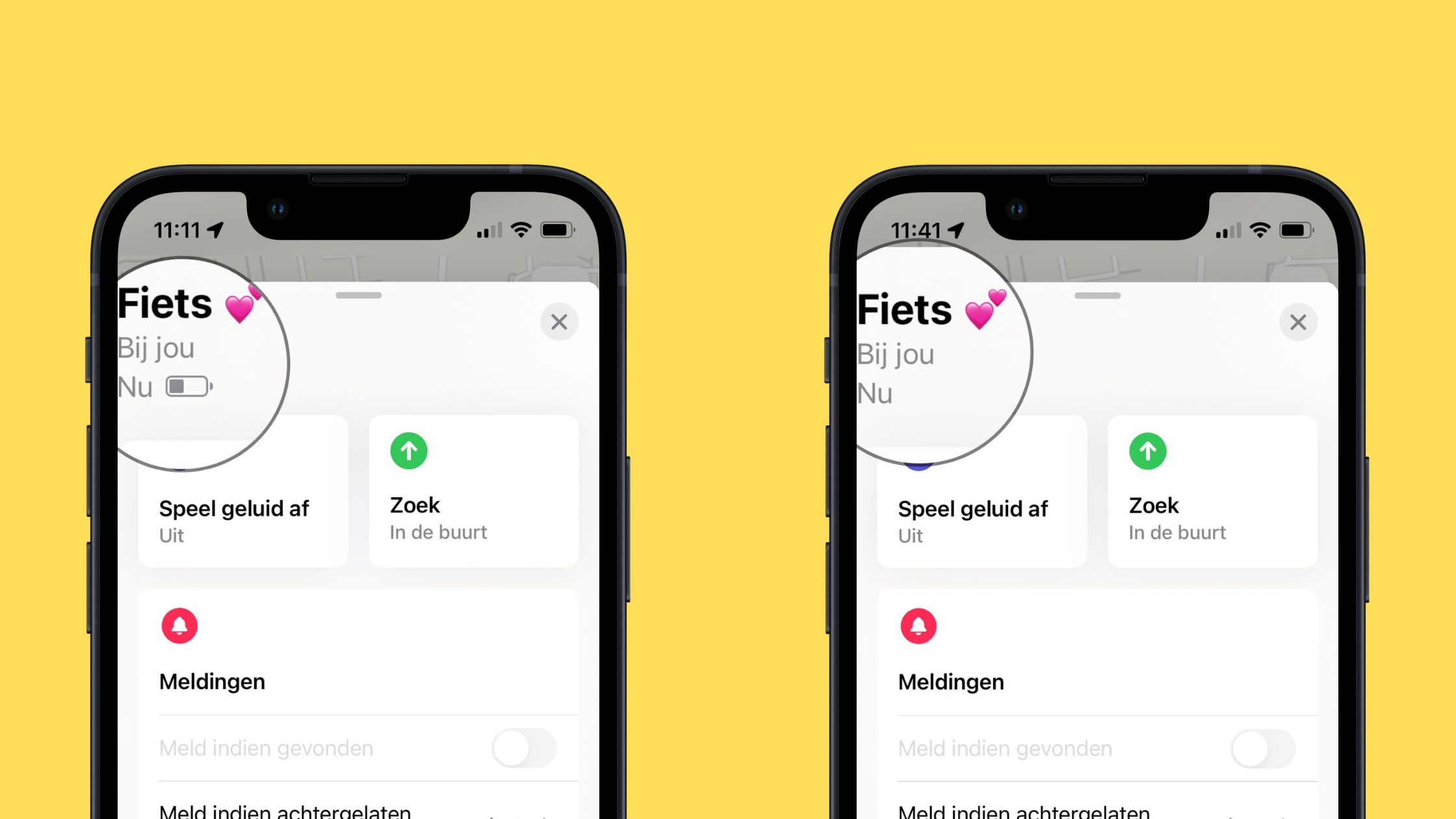 AirTag batterij icoon verdwenen