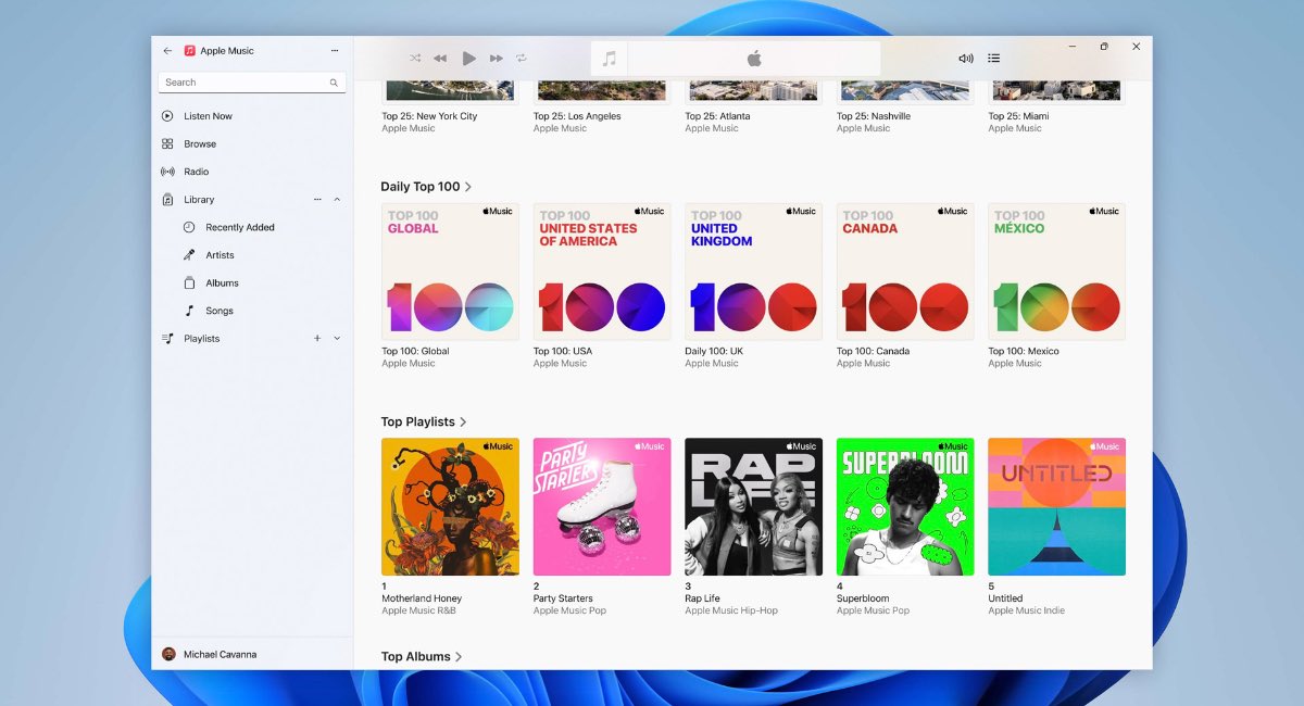 Apple Music windows