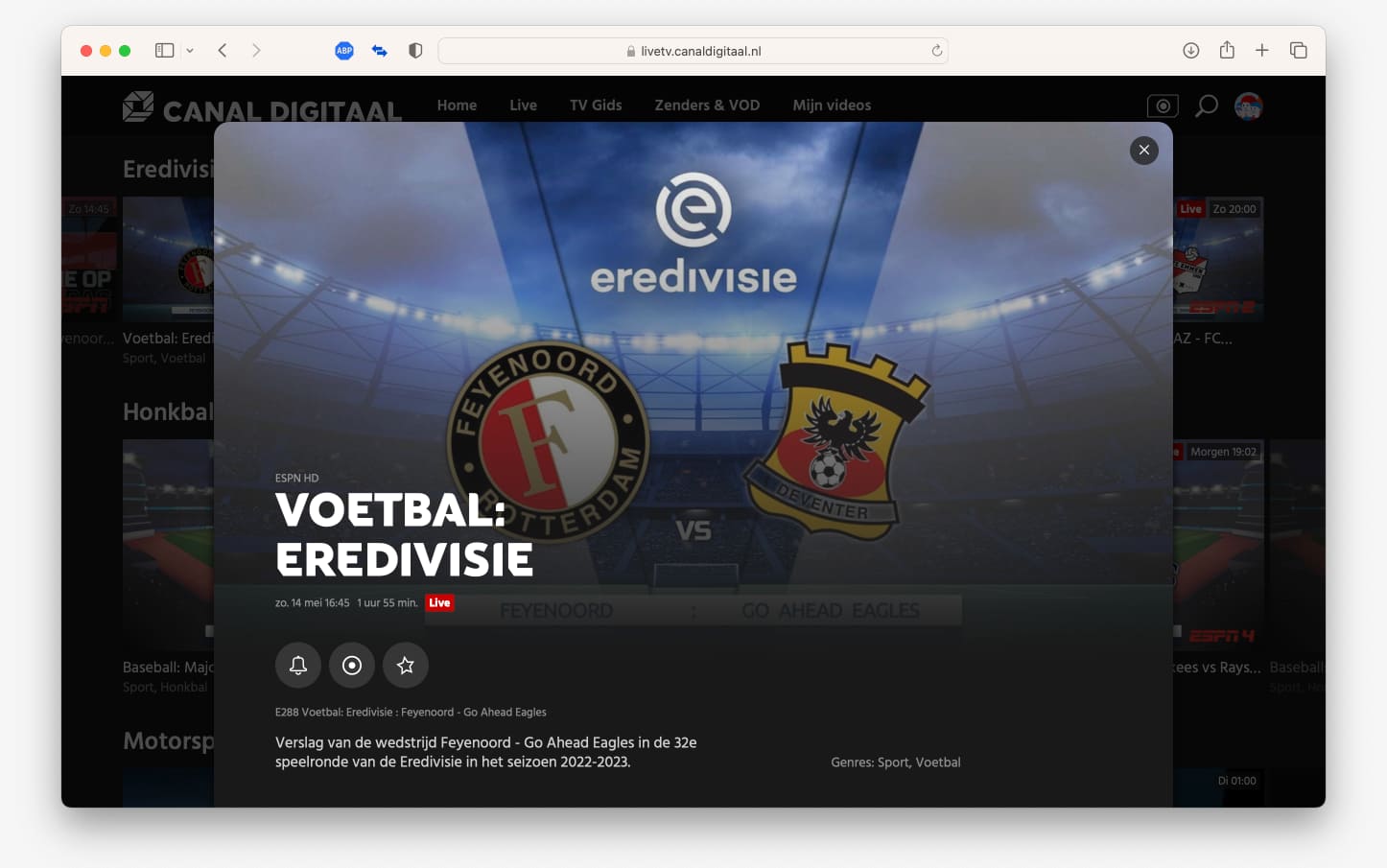 Feyenoord Go Ahead live gratis kijken