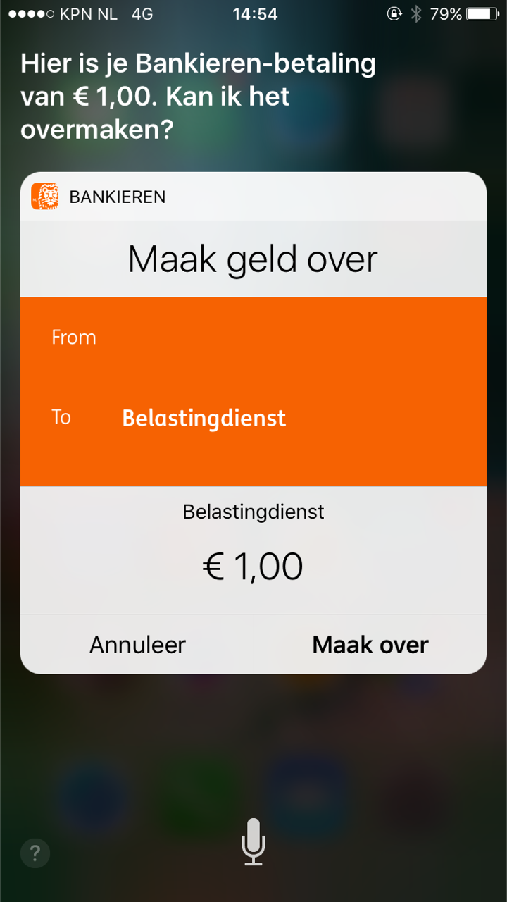 Mobiel bankieren Siri ING