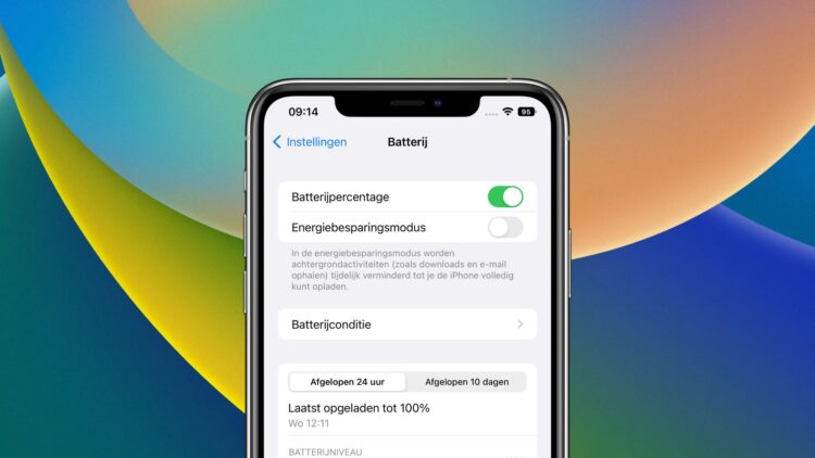 iOS 16 batterijpercentage