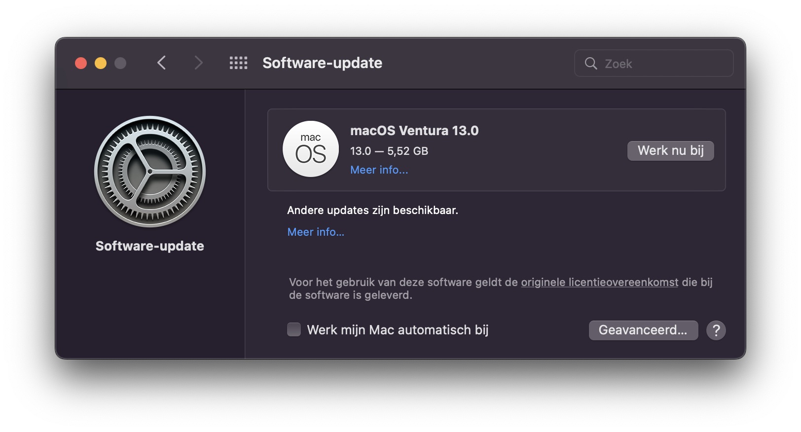 macOS Ventura update