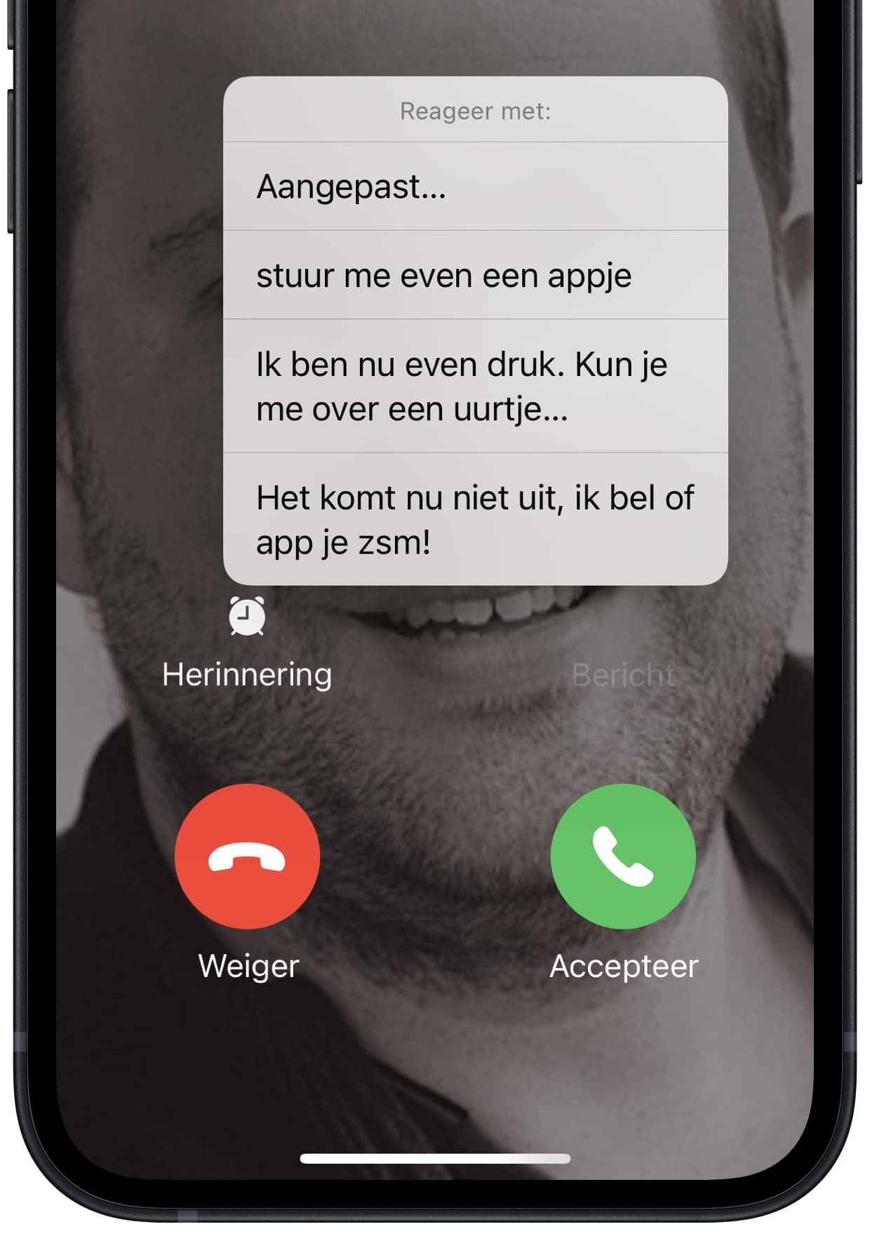 Reageren met tekstbericht