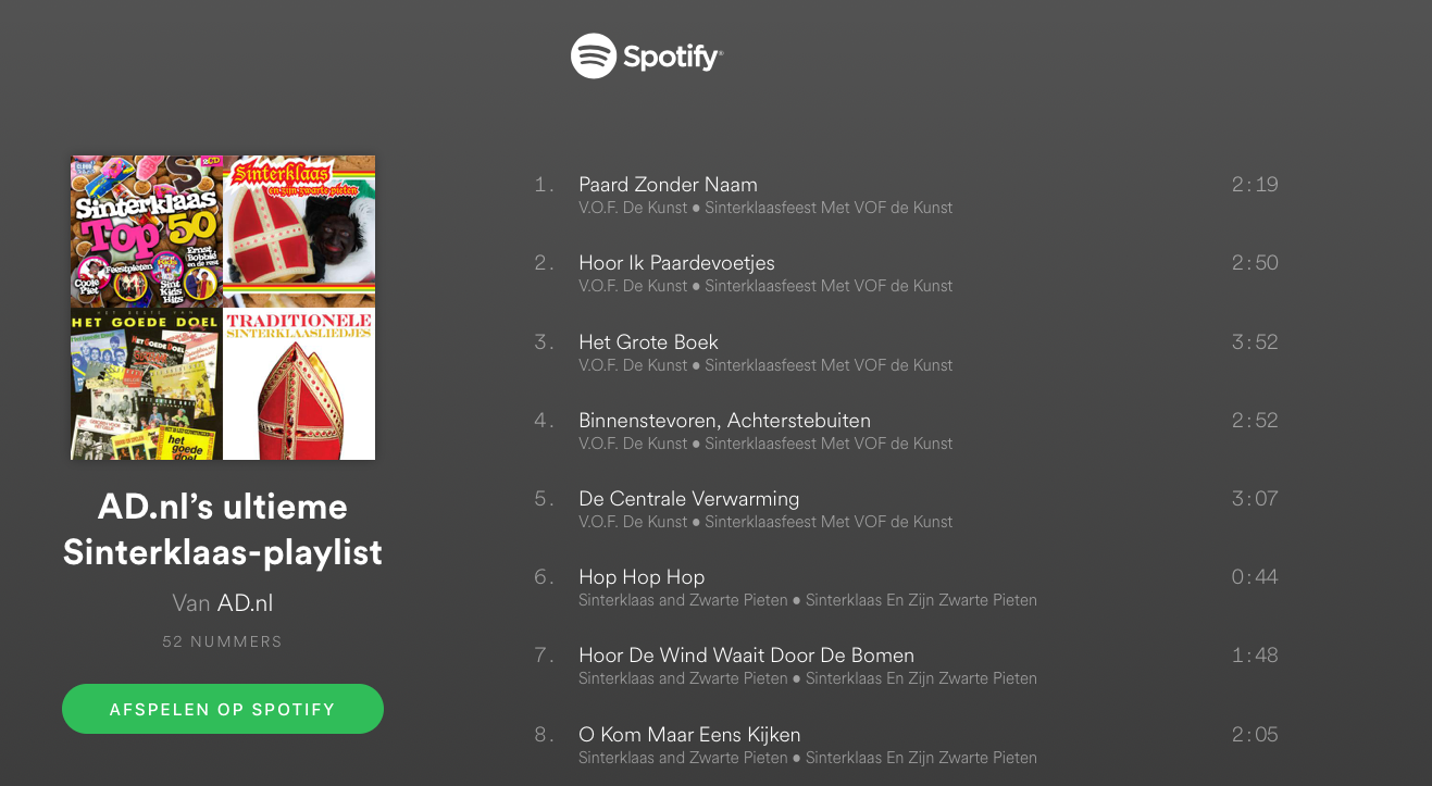 Sinterklaas spotify