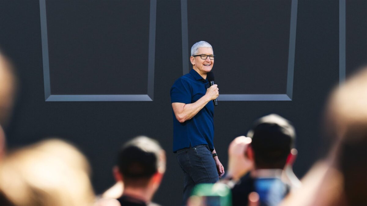 Tim Cook op het podium