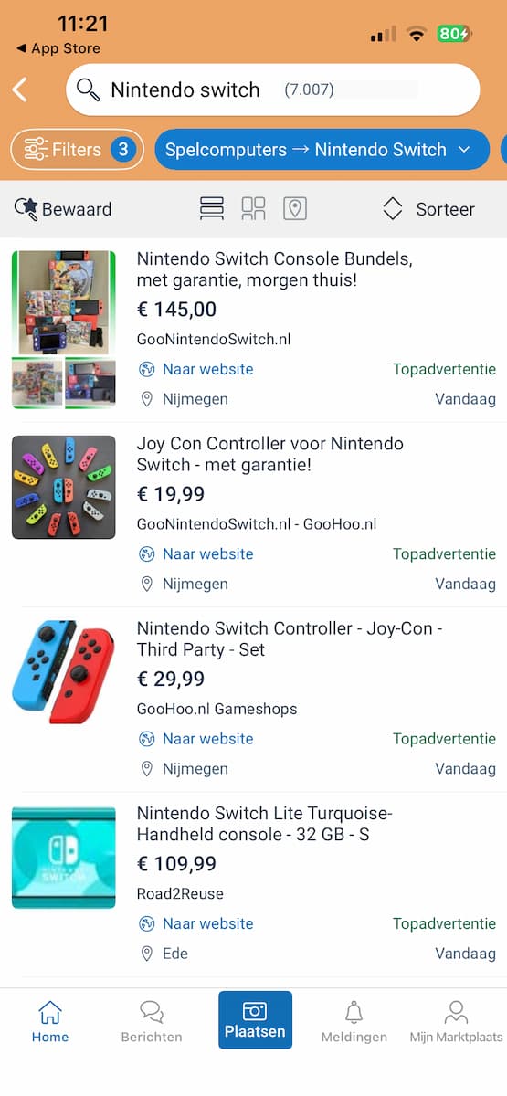 Instructiefoto: Zoekopdracht bewaren