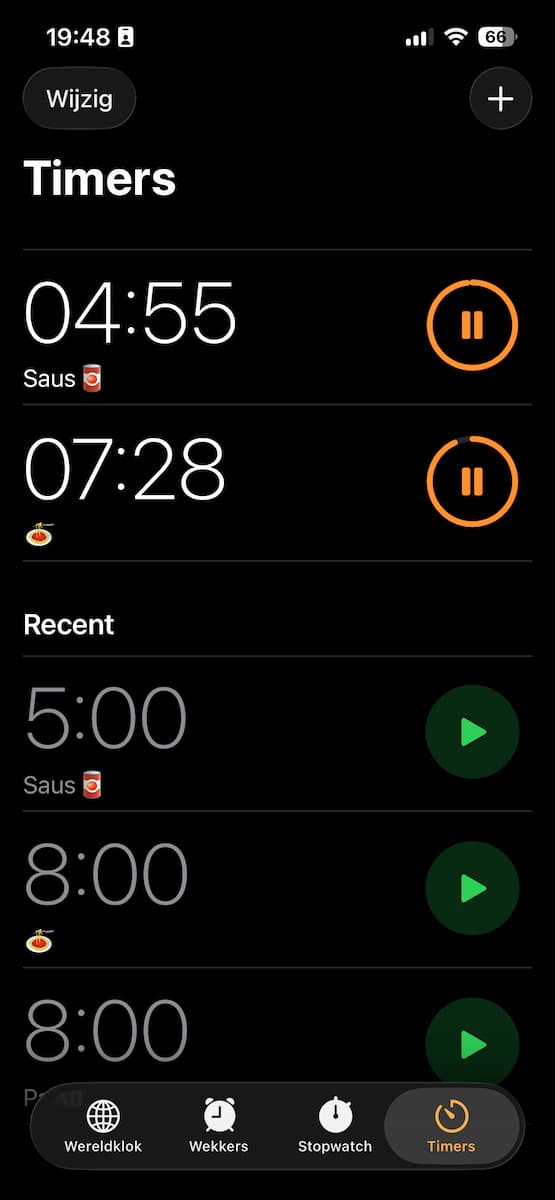 Instructiefoto: Zet meerdere timers