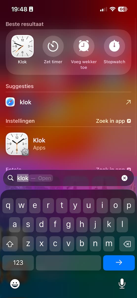 Instructiefoto: Snel een timer of wekker zetten