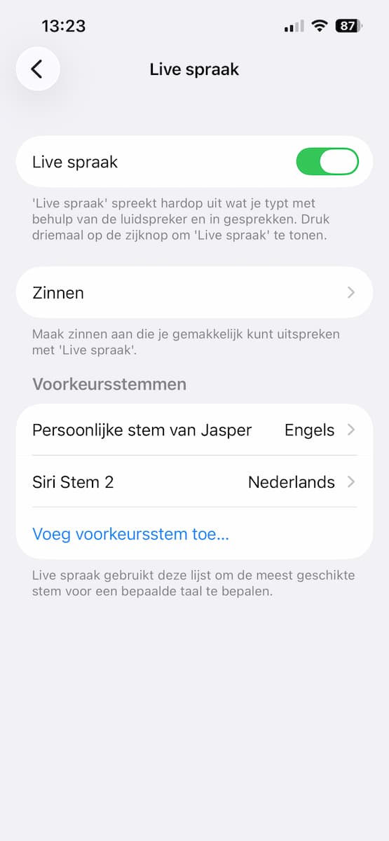 Instructiefoto: Live spraak
