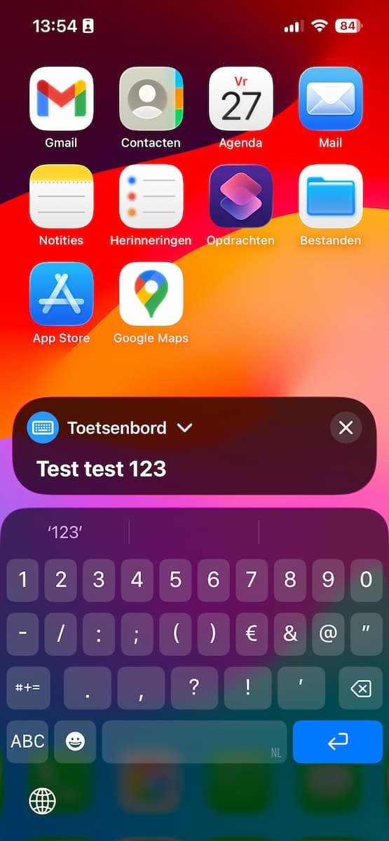Instructiefoto: Typen