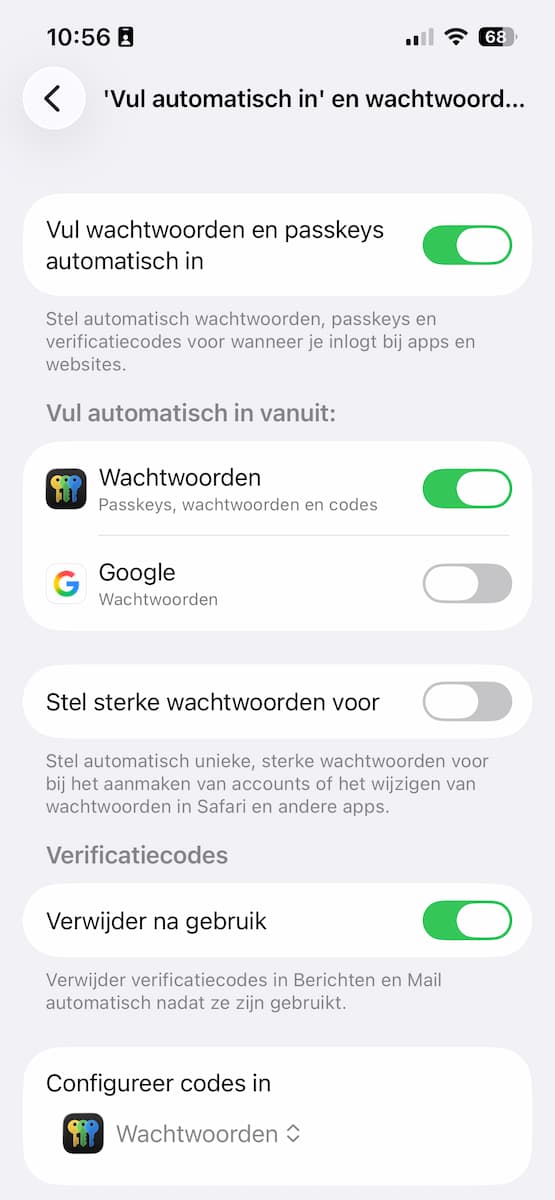 Instructiefoto: Ruim verificatiecodes op