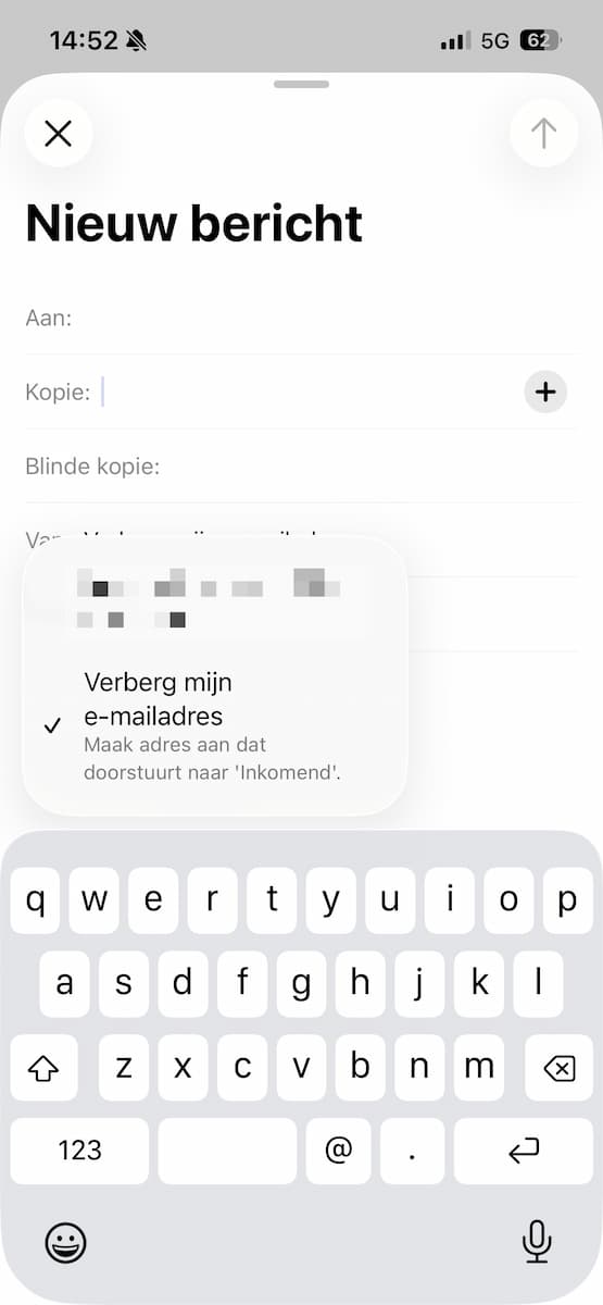 Instructiefoto: Mail
