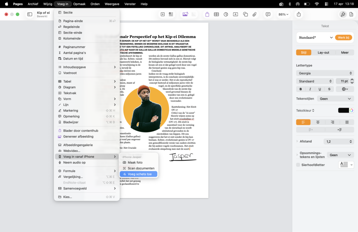 Instructiefoto: Handtekening