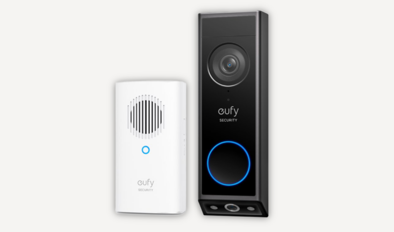 eufy Security Videodeurbel E340 (batterijvoeding), dubbele camera's met bezorgbeveiliging, 2K Full HD en kleurennachtzicht, HomeBase S380-compatibel, geen maandelijkse kosten