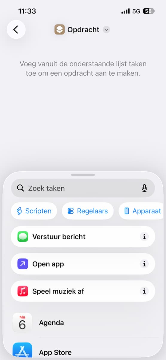 Instructiefoto: Een nieuwe opdracht maken