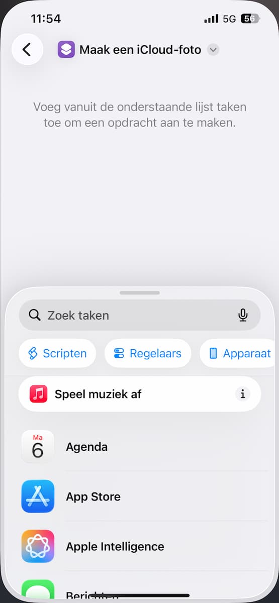 Instructiefoto: Een taak zoeken
