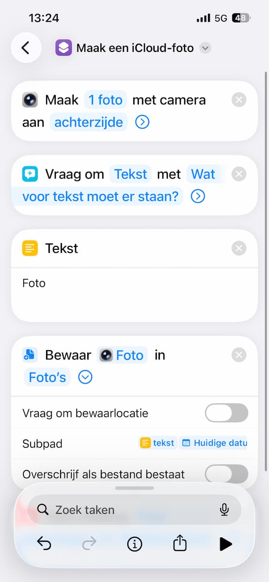 Instructiefoto: Vraag om invoer