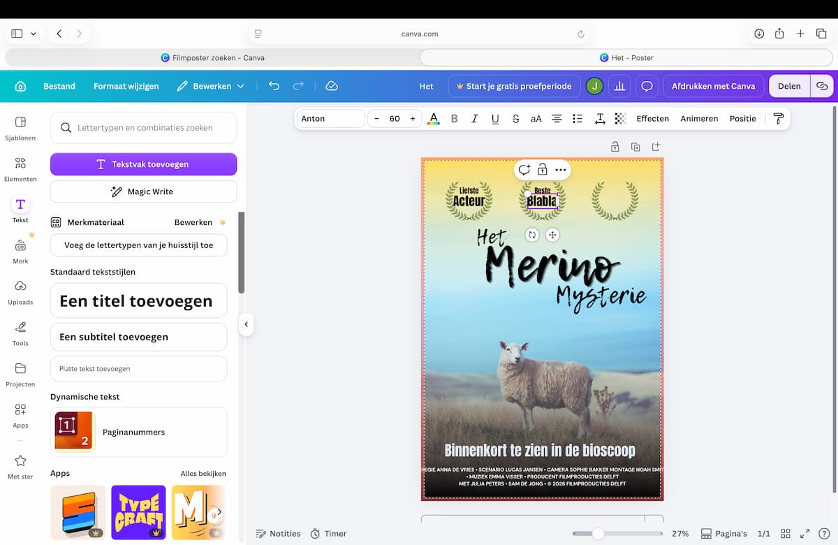 Instructiefoto: Tekst