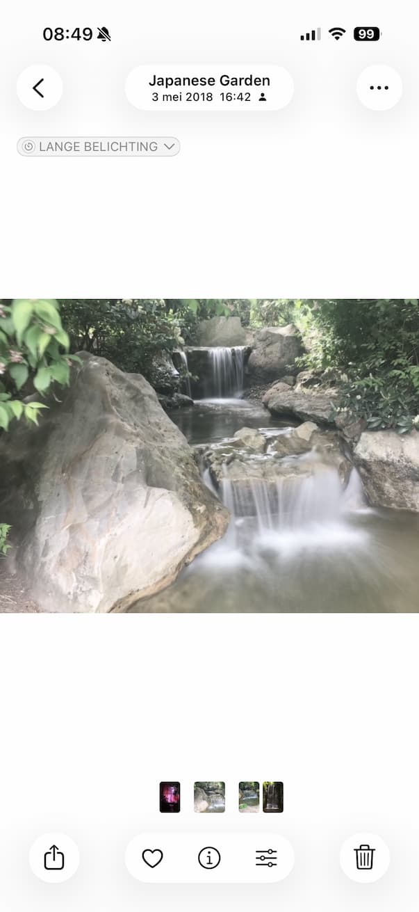 Waterval met lange belichting