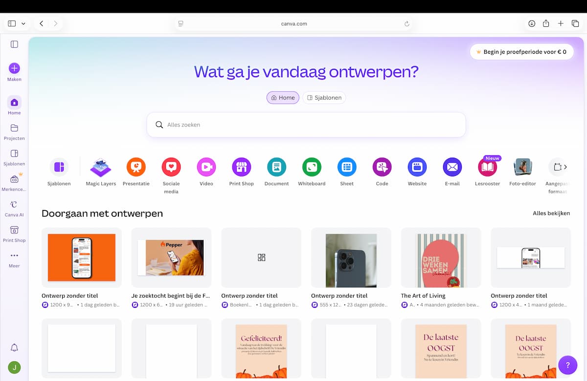 Instructiefoto: Ga naar canva.com