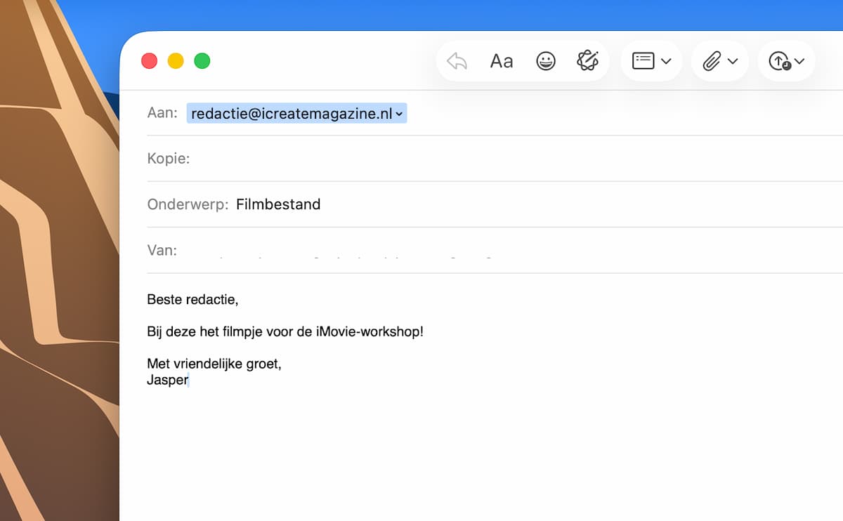 Instructiefoto: Mail 