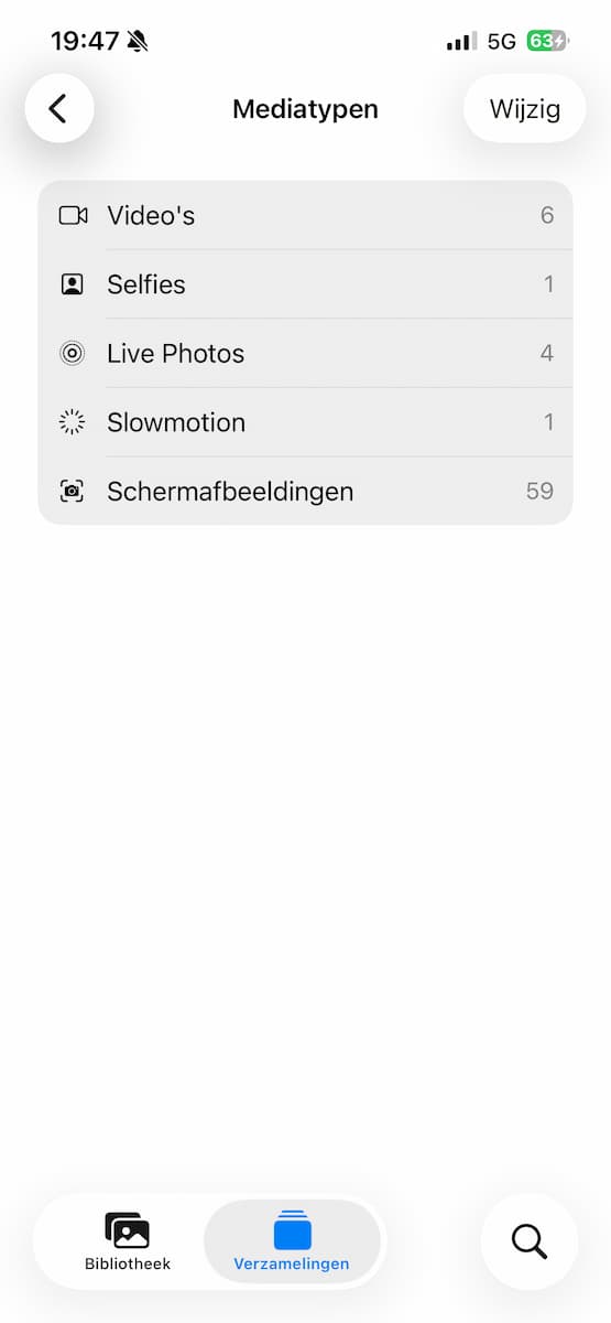 Instructiefoto: Mediatypen inzien