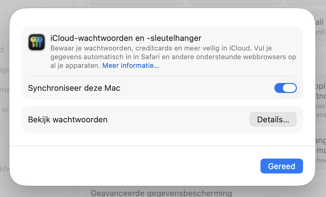 Instructiefoto: iCloud-sleutelhanger