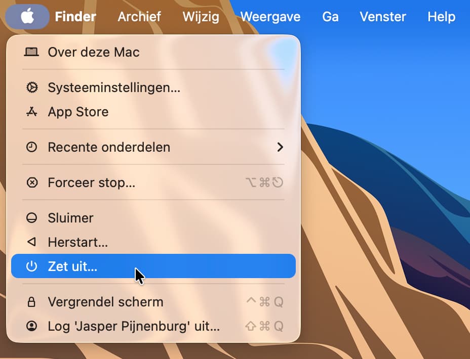 Instructiefoto: Schakel je Mac uit