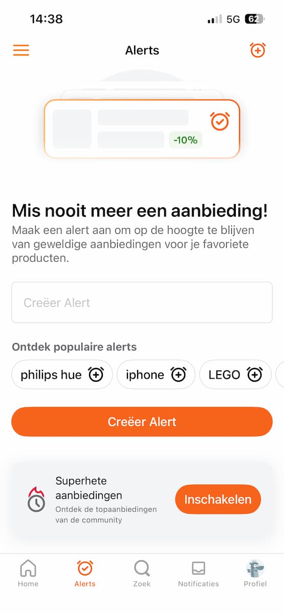 Instructiefoto: Alerts