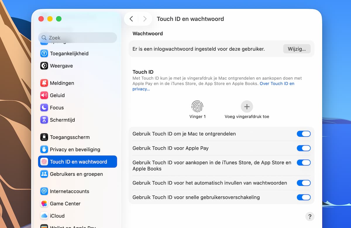 Instructiefoto: Touch ID