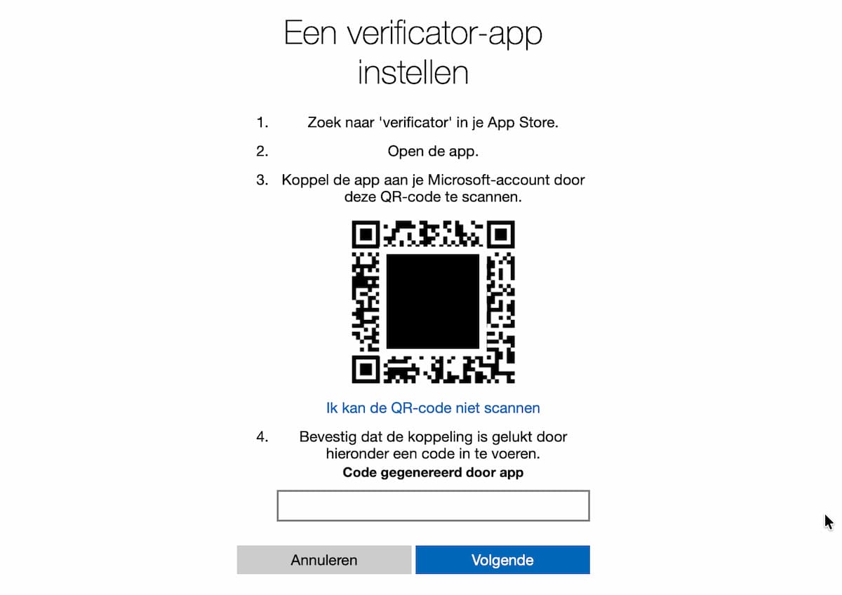 Instructiefoto: Authenticator-app toevoegen