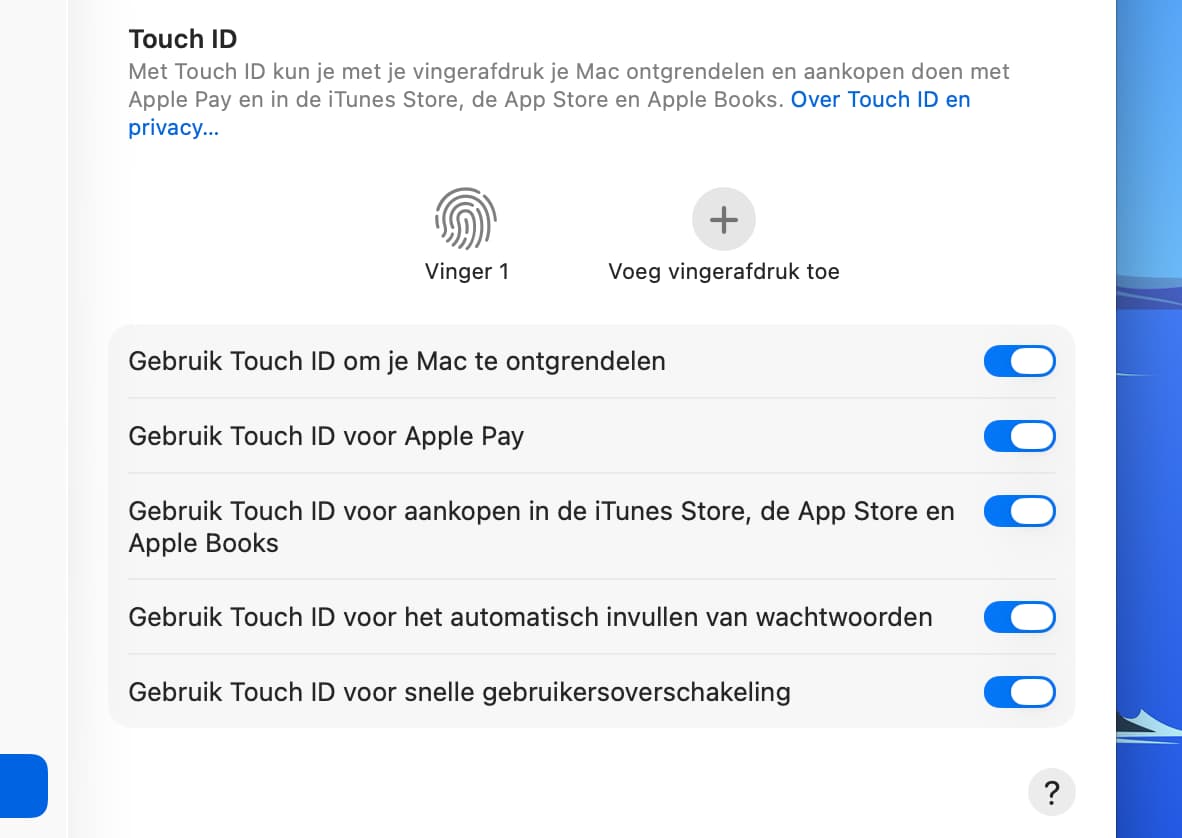 Instructiefoto: Touch ID gebruiken