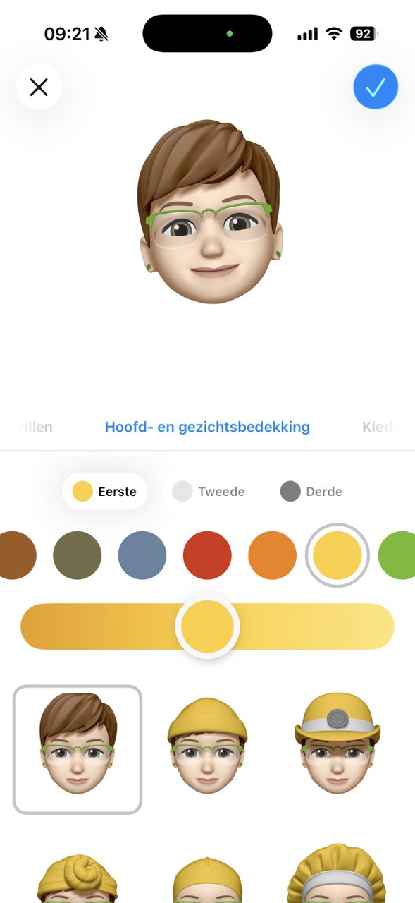 Hoofd en gezichtsbedekking voor je memoji