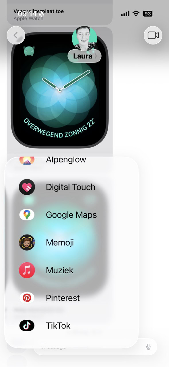 Zoek memoji in Berichten