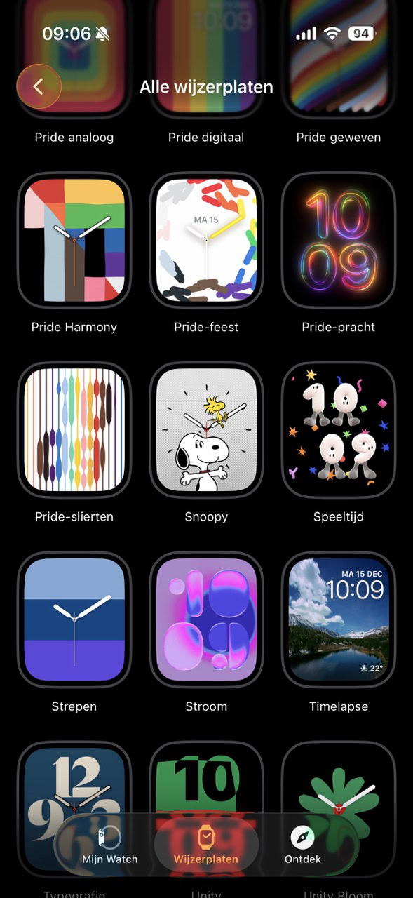 Kies de snoopy kerstwijzerplaat