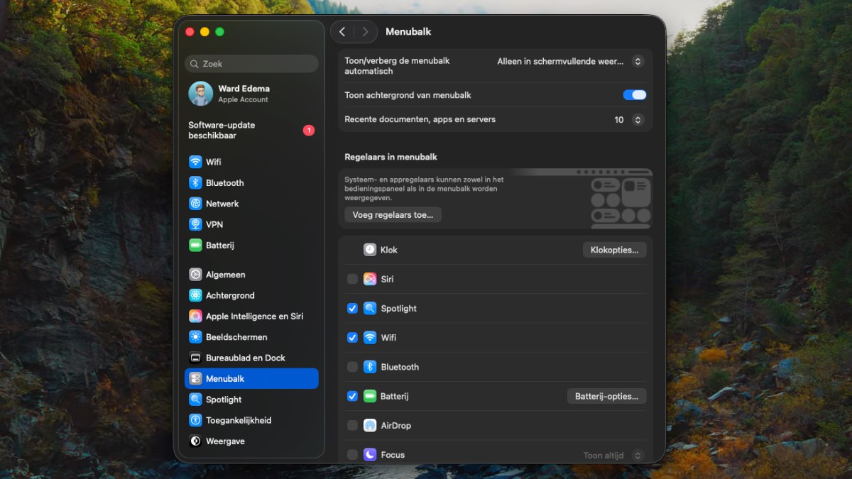 Instructiefoto: Systeeminstellingen