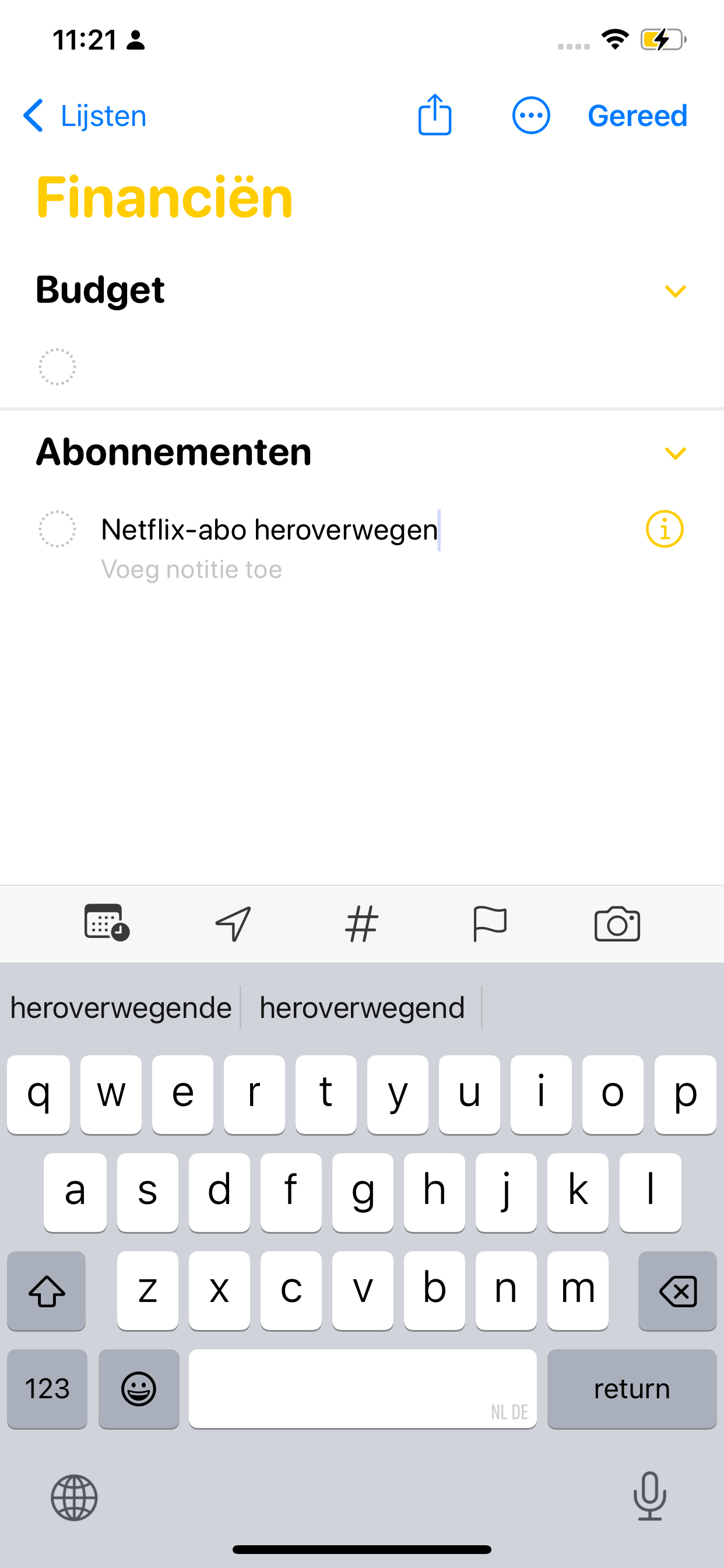 Instructiefoto: Nieuwe herinnering maken