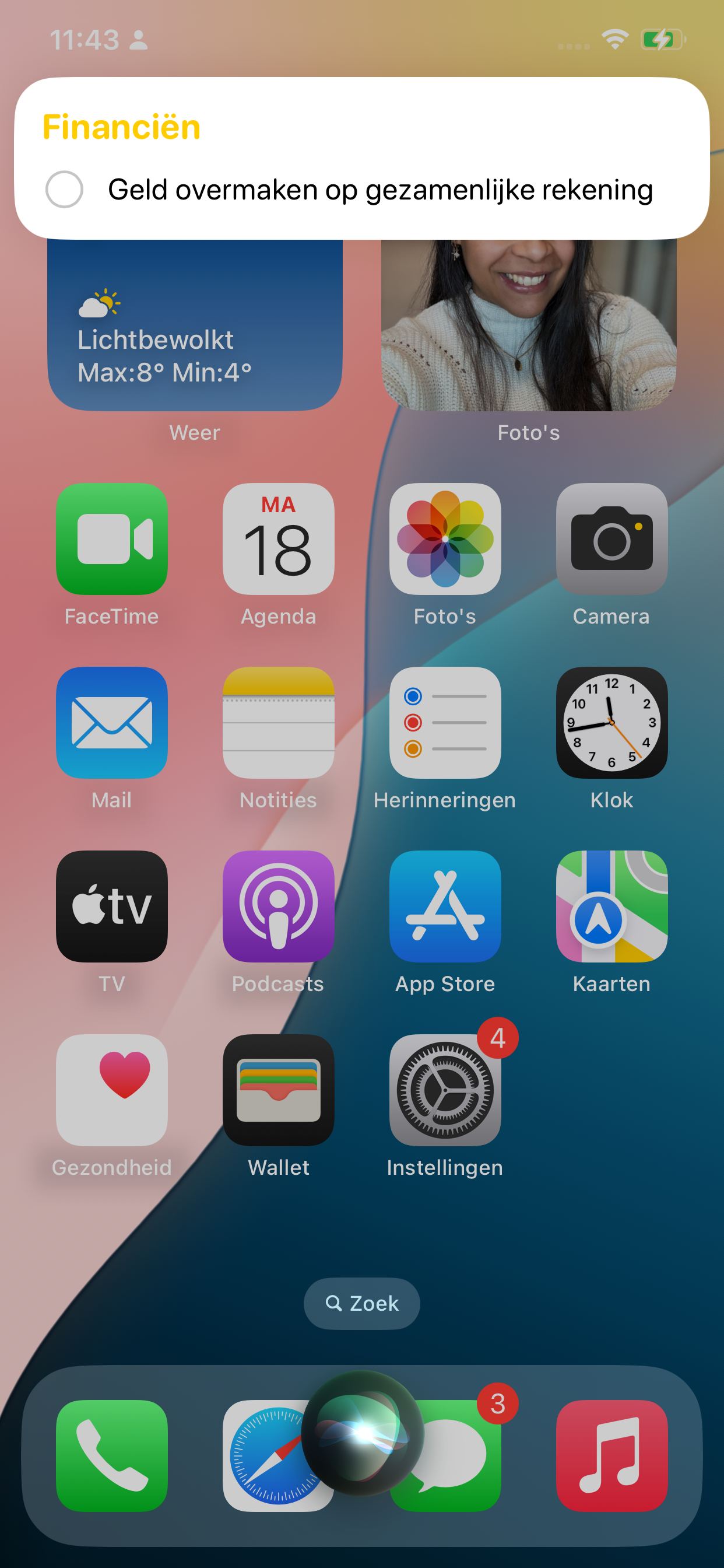 Instructiefoto: Siri