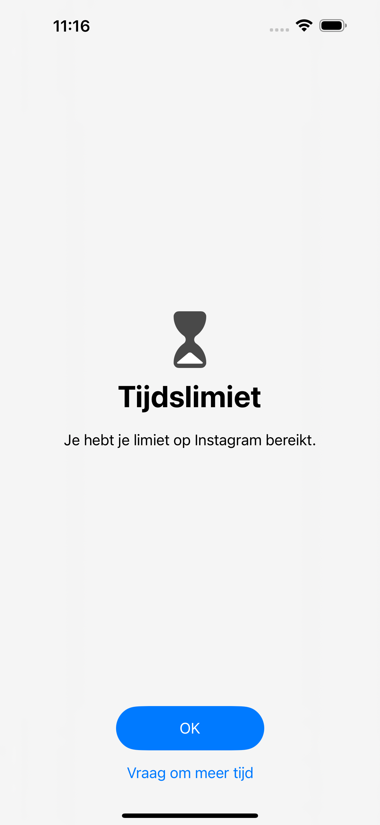 Instructiefoto: App geblokkeerd