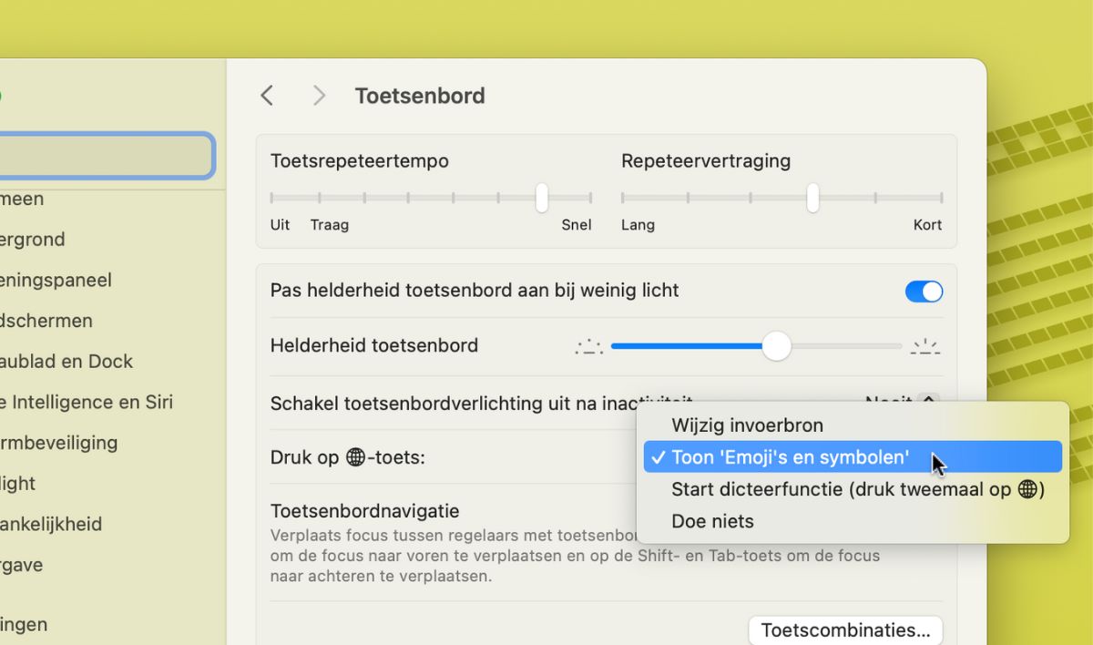Emoji-toetsenbord Mac