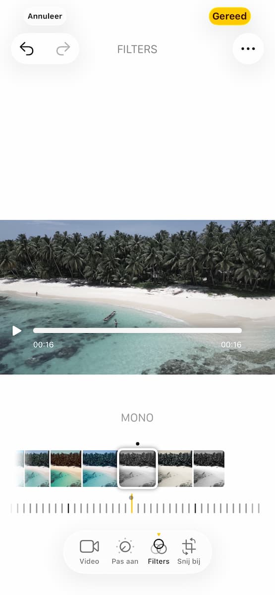 Instructiefoto: Filters minder intens