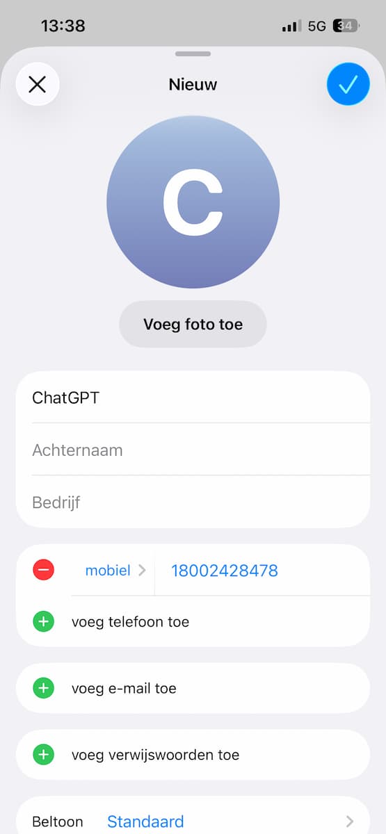 Instructiefoto: ChatGPT