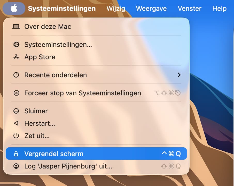 Instructiefoto: Schermvergrendeling inschakelen