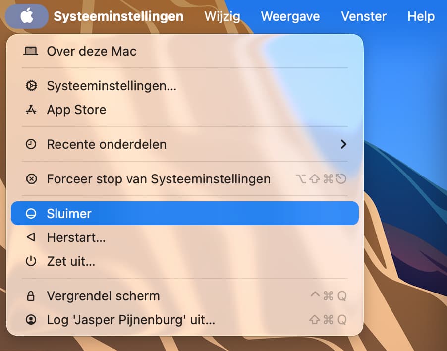 Instructiefoto: Sluimerstand