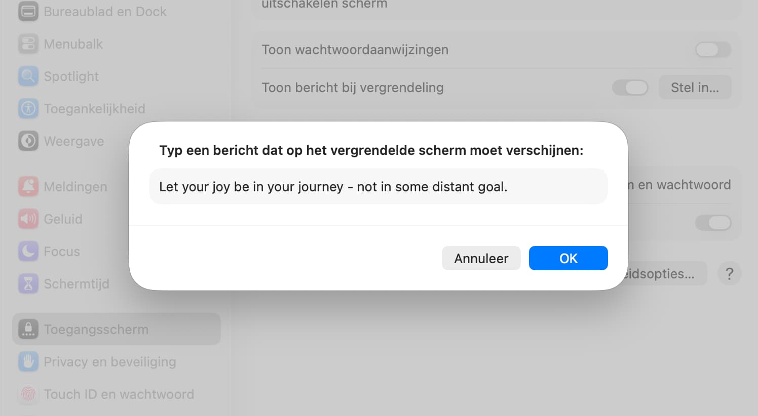 Instructiefoto: Toon bericht