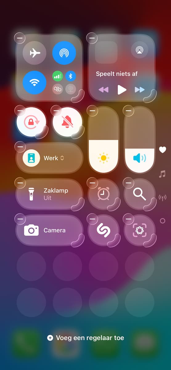 Instructiefoto: Bedieningspaneel aanpassen